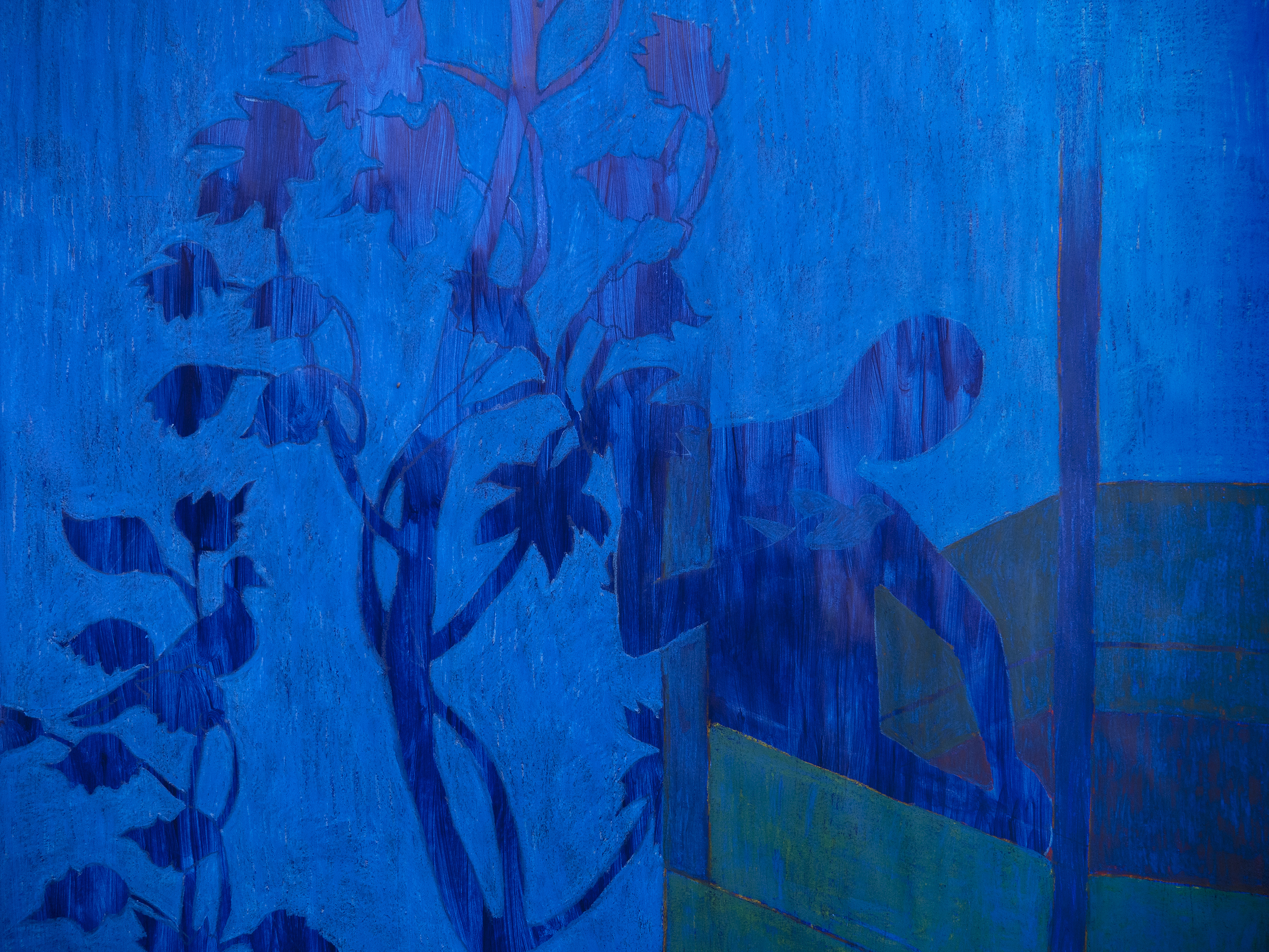 Guy Levi, The Blue Hour (detail) Painting on paper, 2023   