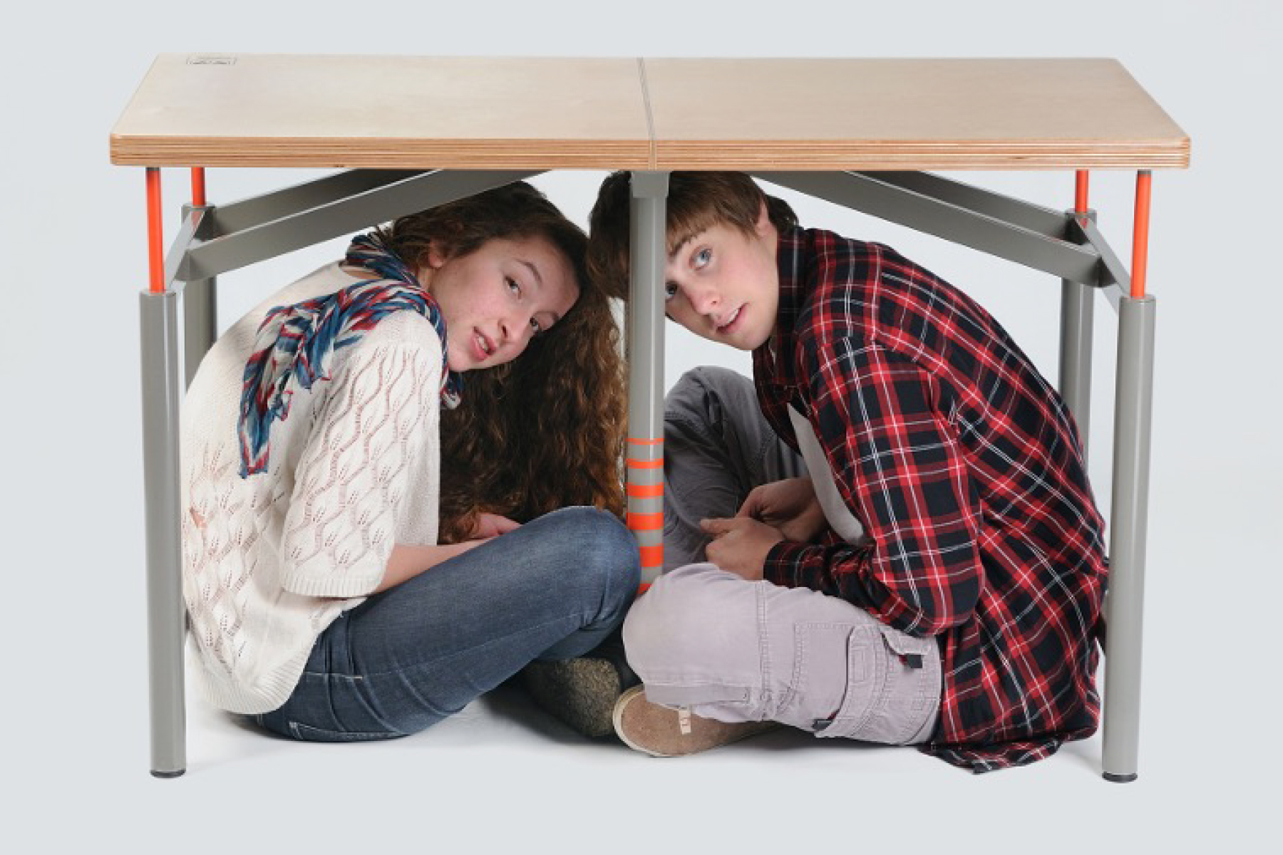 Earthquake Desk - emergency position