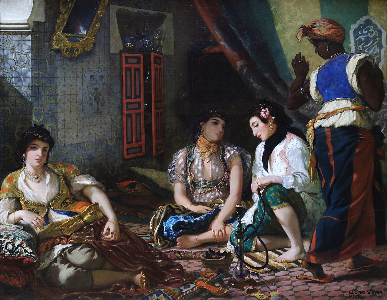 אג'ן דלקרואה (Eugène Delacroix, 1798-1863) את  נשות אלג'יר (1834, לובר, פריז)