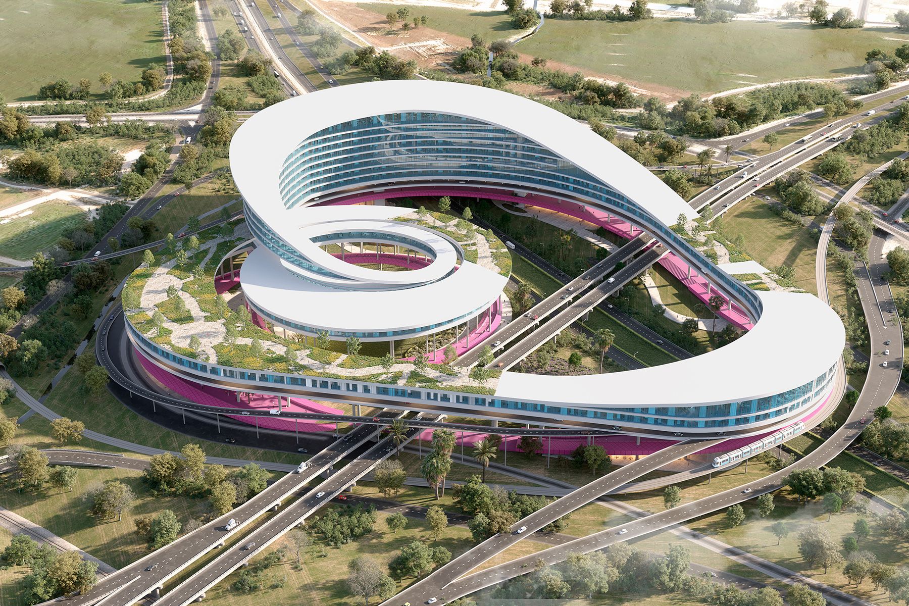 Qesem Interchange A New Vision for Business Ring Center, David Manor, final project, 2022