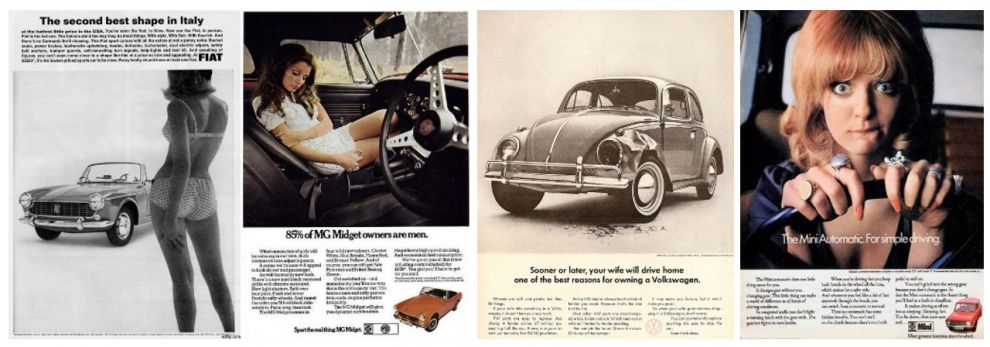 פרסומות לרכבים משנות השישים והשבעים